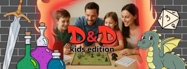 Τα παιδιά παίζουν dnd με τους γονείς τους, παιδικό dnd