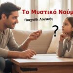 Μπαμπάς και κόρη παίζουν το προφορικό παιχνίδι Λογικής "Μυστικό Νούμερο"