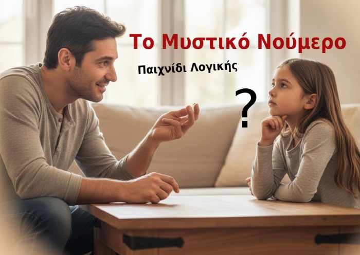Μπαμπάς και κόρη παίζουν το προφορικό παιχνίδι Λογικής "Μυστικό Νούμερο"