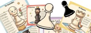 Οι κινήσεις στο σκάκι μέσα από στιχάκια. Ζωγραφιές κομματιών και τραγουδάκια για το Νηπιαγωγείο.